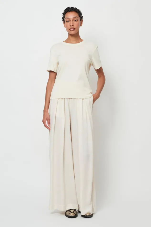 Raquel Allegra Dirty White Boy Tee Women Tops