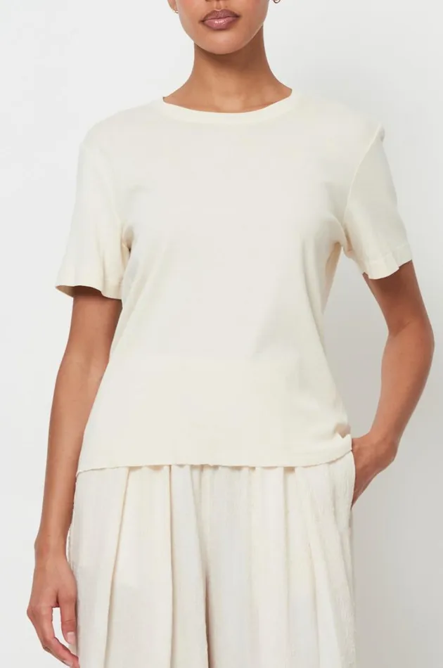 Raquel Allegra Dirty White Boy Tee Women Tops