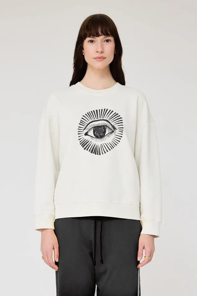 Raquel Allegra Dirty White Yves Sweatshirt Women Tops