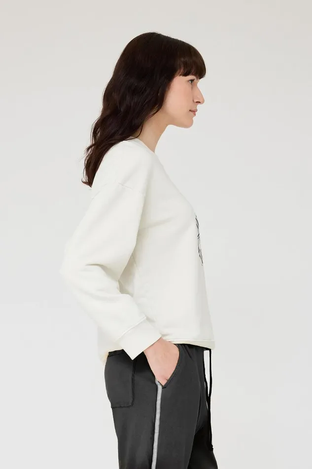 Raquel Allegra Dirty White Yves Sweatshirt Women Tops