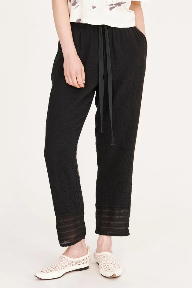 Raquel Allegra Gauze Black Overland Pant Women Bottoms
