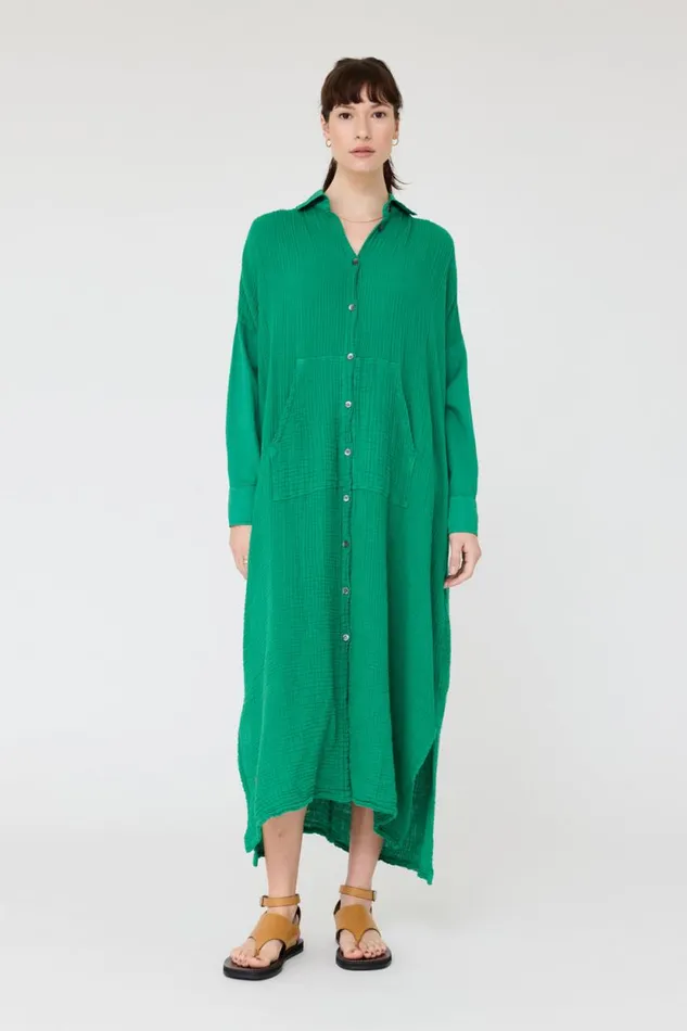 Raquel Allegra Gauze Jade Caftan Dress Women Dresses