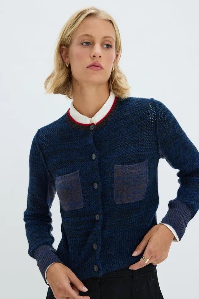 Raquel Allegra Indigo Cashmere Lina Cardigan Women Dresses