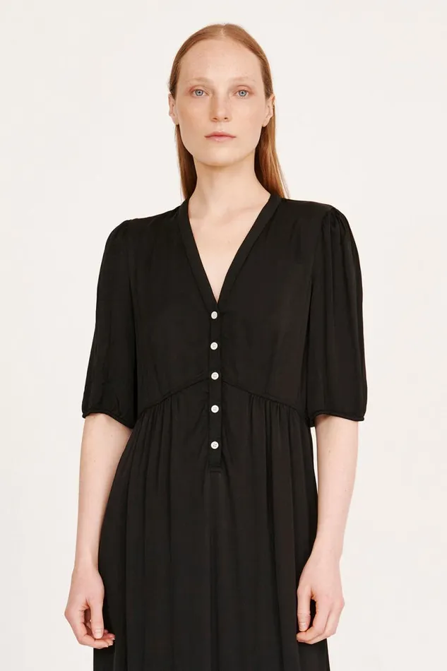 Raquel Allegra Pebble Satin Black Perfect Dress Women Dresses
