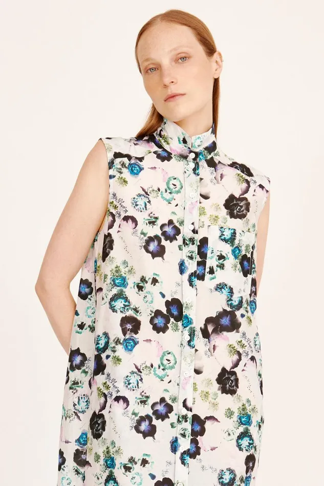 Raquel Allegra Silk Voile White Floral Highland Dress Women Dresses