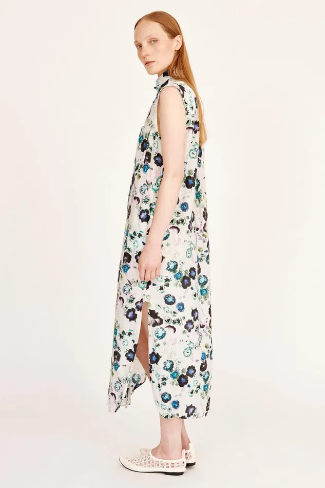 Raquel Allegra Silk Voile White Floral Highland Dress Women Dresses