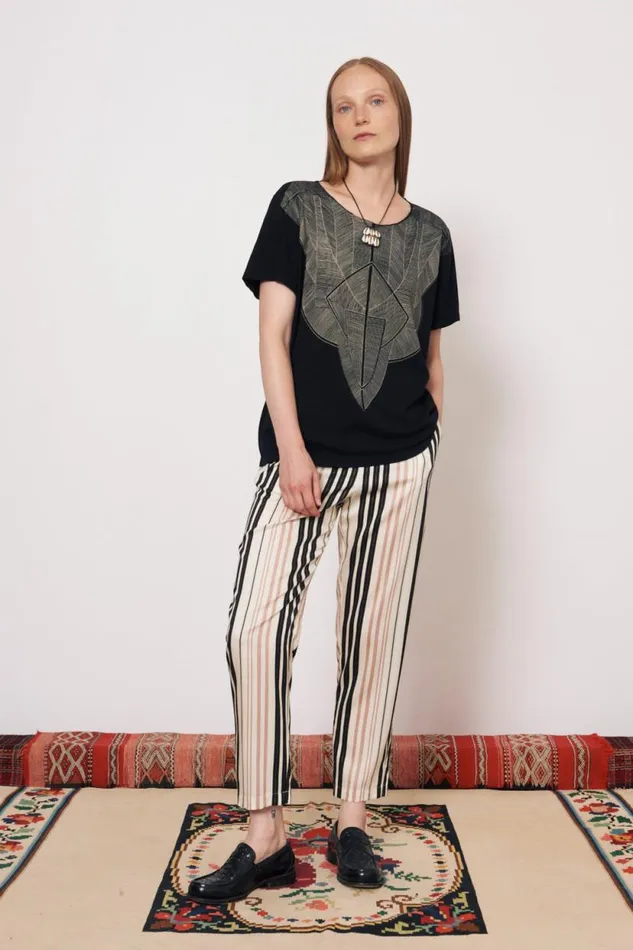 Raquel Allegra Sueded Tencel Savanna Ecru Fez Pant Women Bottoms
