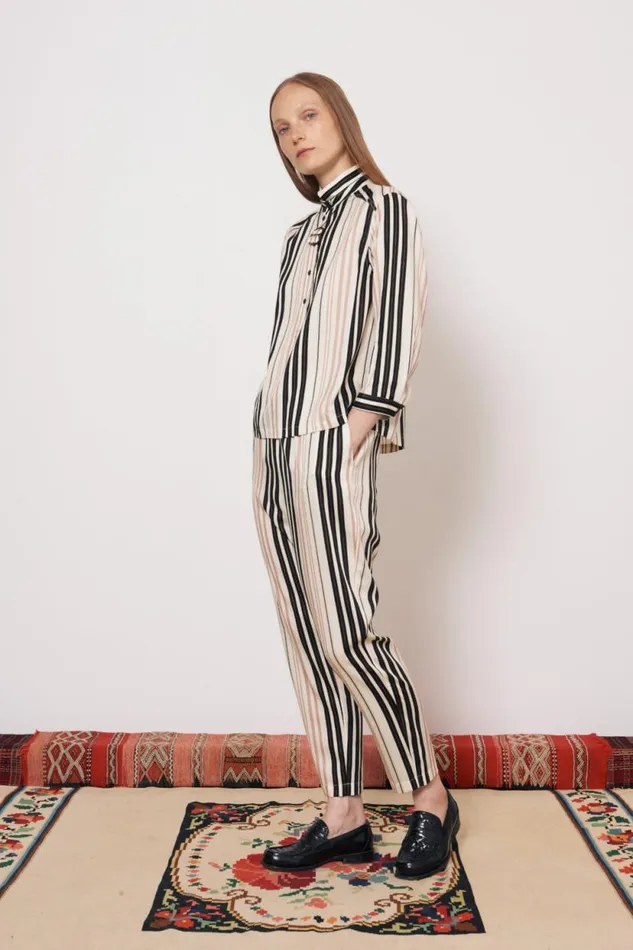 Raquel Allegra Sueded Tencel Savanna Ecru Fez Pant Women Bottoms