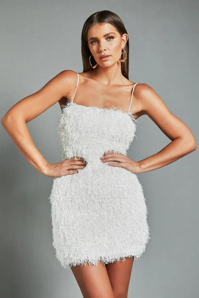 Reis Mini Dress 8211 Textured Strapless Bodycon In White Women Showpo Curve Clothes