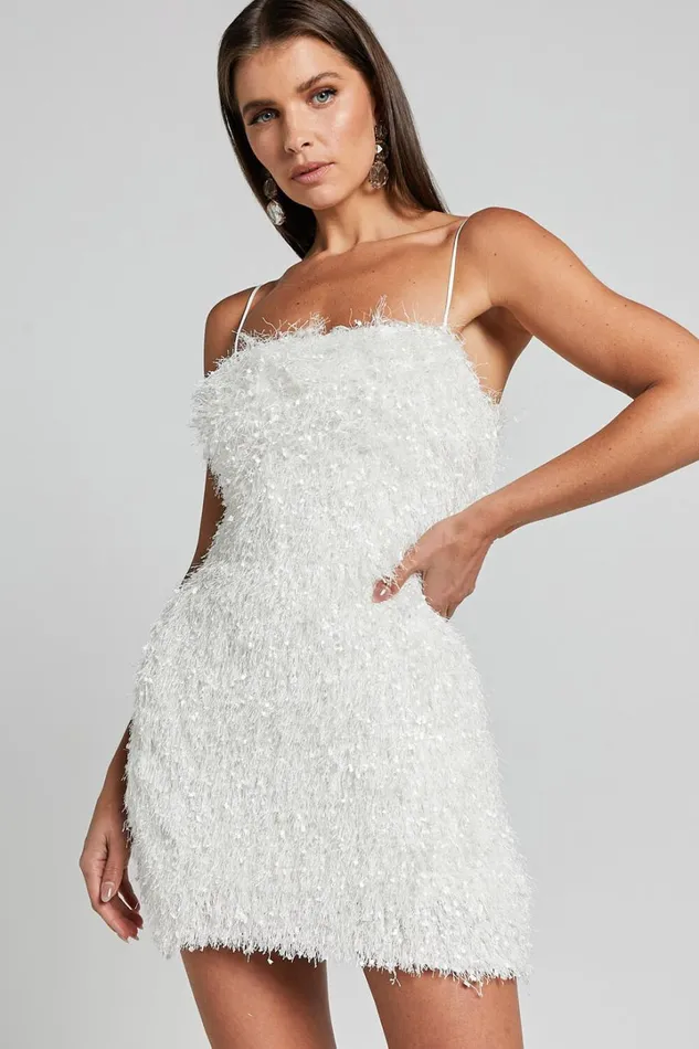 Reis Mini Dress 8211 Textured Strapless Bodycon In White Women Showpo Curve Clothes