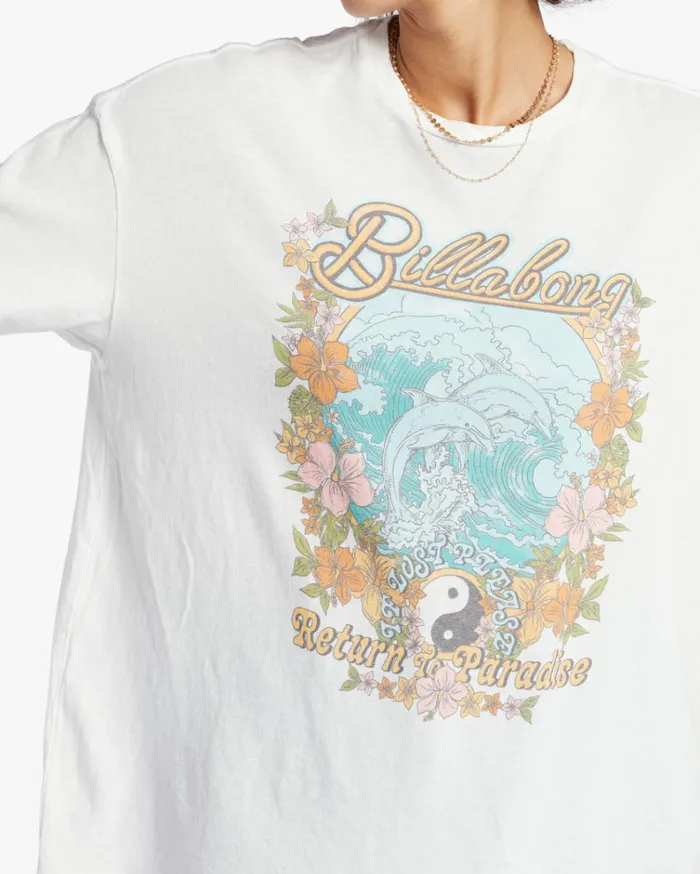 Return To Paradise TShirt Salt Crystal Women Billabong Graphic Tees and Tanks