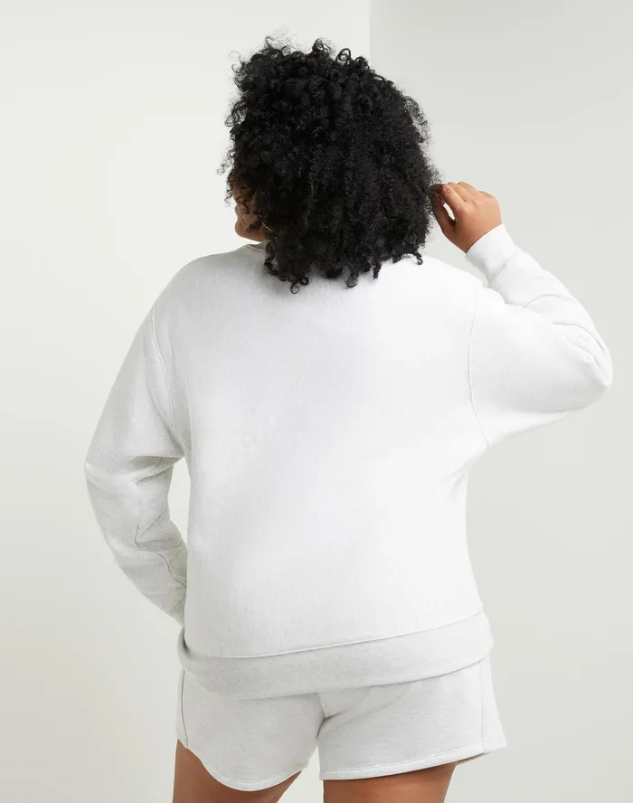 Reverse Weave Crewneck Sweatshirt C Logo Plus Size Silver Grey Women Champion Hoodies and Sweatshirts