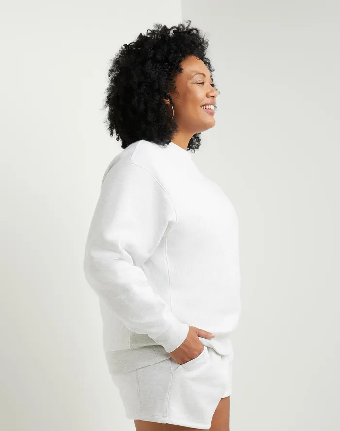 Reverse Weave Crewneck Sweatshirt C Logo Plus Size Silver Grey Women Champion Hoodies and Sweatshirts