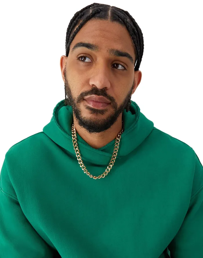Reverse Weave Crossover Hoodie Ink Stamped Time Capsule Athletic Dark Green Men Champion Hoodies and Sweatshirts
