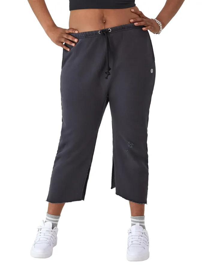Reverse Weave Femme Pants Vintage Wash C Logo Time Capsule Black Women Champion Pants