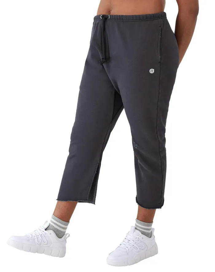 Reverse Weave Femme Pants Vintage Wash C Logo Time Capsule Black Women Champion Pants