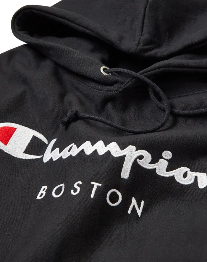 Reverse Weave Hoodie Boston Black MenWomen Champion Hoodies and Sweatshirts