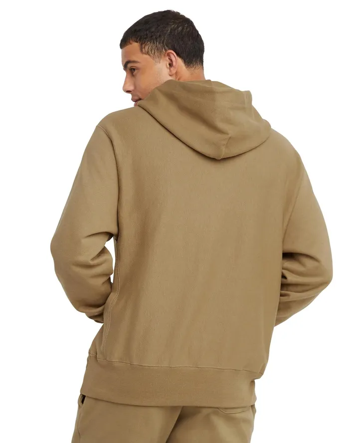 Reverse Weave Hoodie C Logo Whole Wheat Khaki Men Champion Hoodies and Sweatshirts