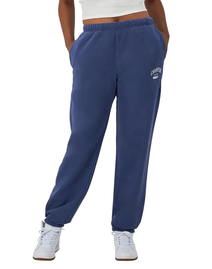 Reverse Weave Sweatpants Arch Script Graphic 30034 Time Capsule Athletic Navy Women Champion Pants