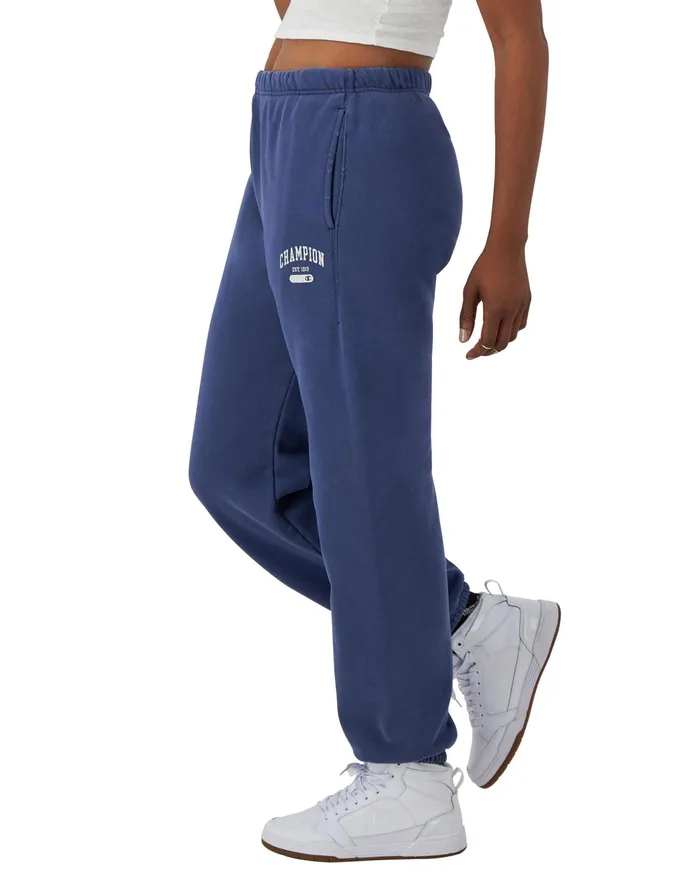 Reverse Weave Sweatpants Arch Script Graphic 30034 Time Capsule Athletic Navy Women Champion Pants