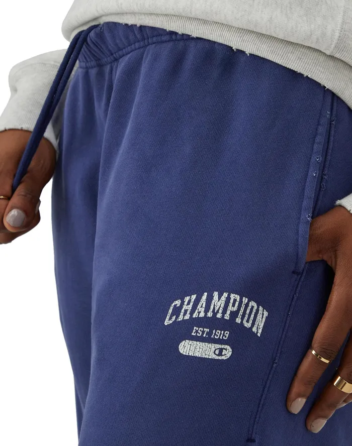 Reverse Weave Sweatpants Arch Script Graphic 30034 Time Capsule Athletic Navy Women Champion Pants