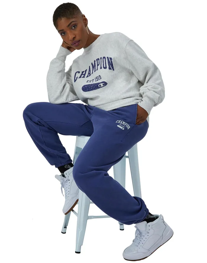 Reverse Weave Sweatpants Arch Script Graphic 30034 Time Capsule Athletic Navy Women Champion Pants
