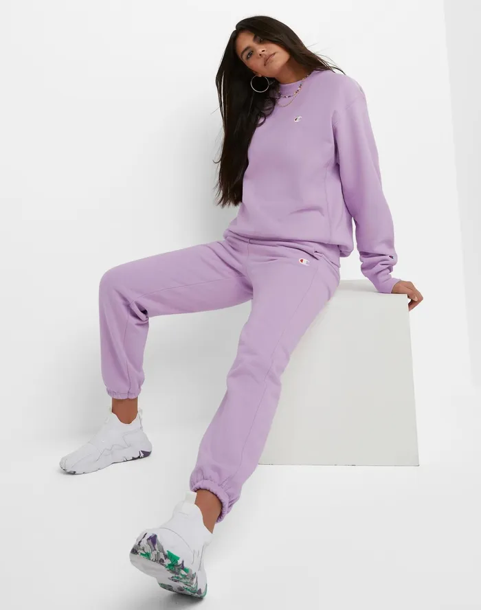 Reverse Weave Sweatpants C Logo 30034 Pale Iris Purple Women Champion Pants