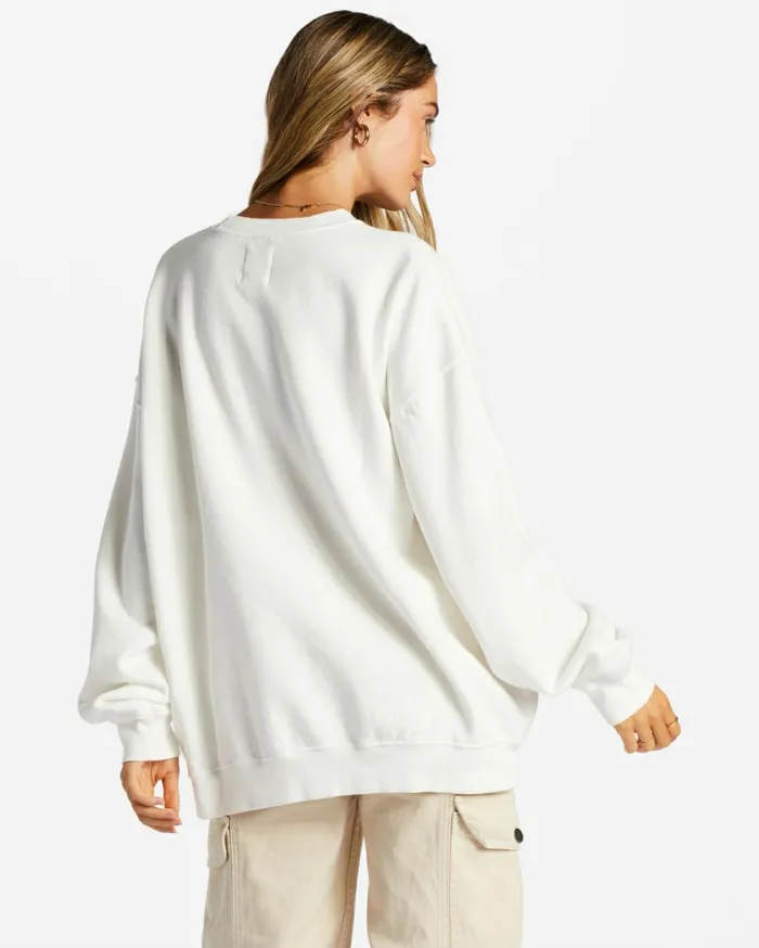 Ride In Oversized Crewneck Sweatshirt Salt Crystal 4 Women Billabong Sweatshirts and Fleece