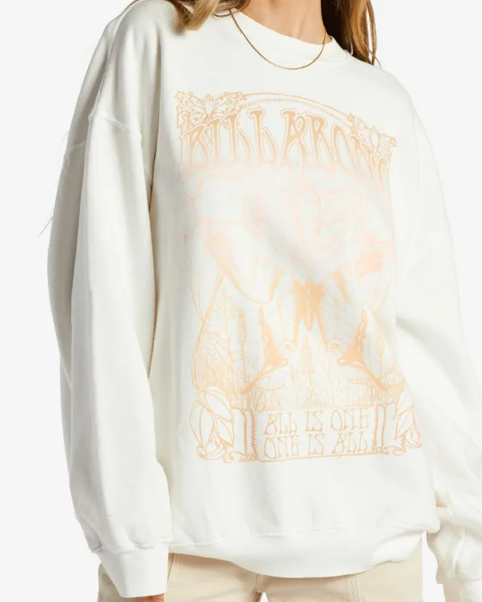 Ride In Oversized Crewneck Sweatshirt Salt Crystal 4 Women Billabong Sweatshirts and Fleece