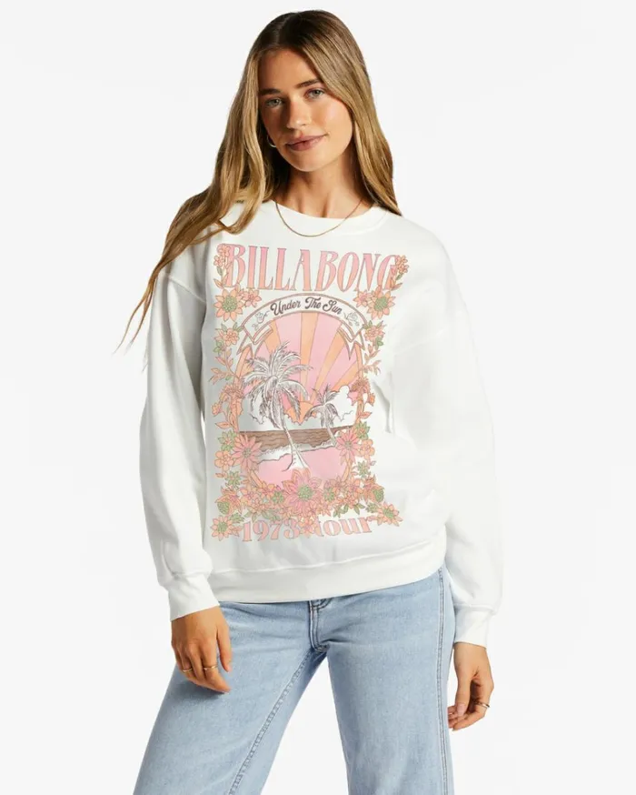 Ride The Wave Sweatshirt Salt Crystal Women Billabong Sweatshirts and Fleece