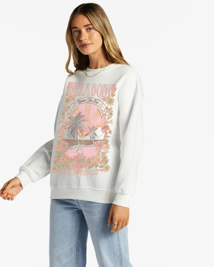 Ride The Wave Sweatshirt Salt Crystal Women Billabong Sweatshirts and Fleece