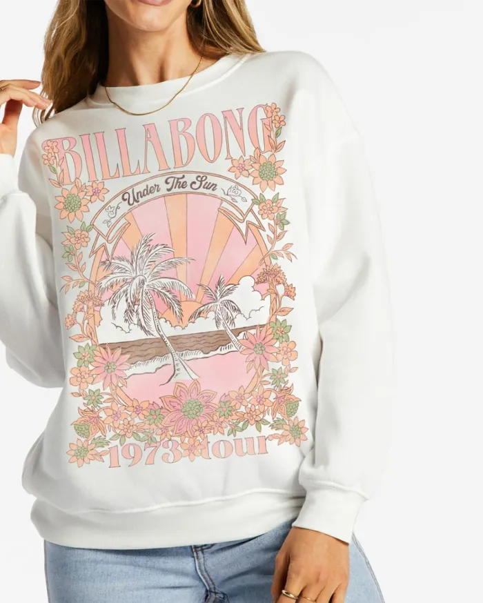 Ride The Wave Sweatshirt Salt Crystal Women Billabong Sweatshirts and Fleece