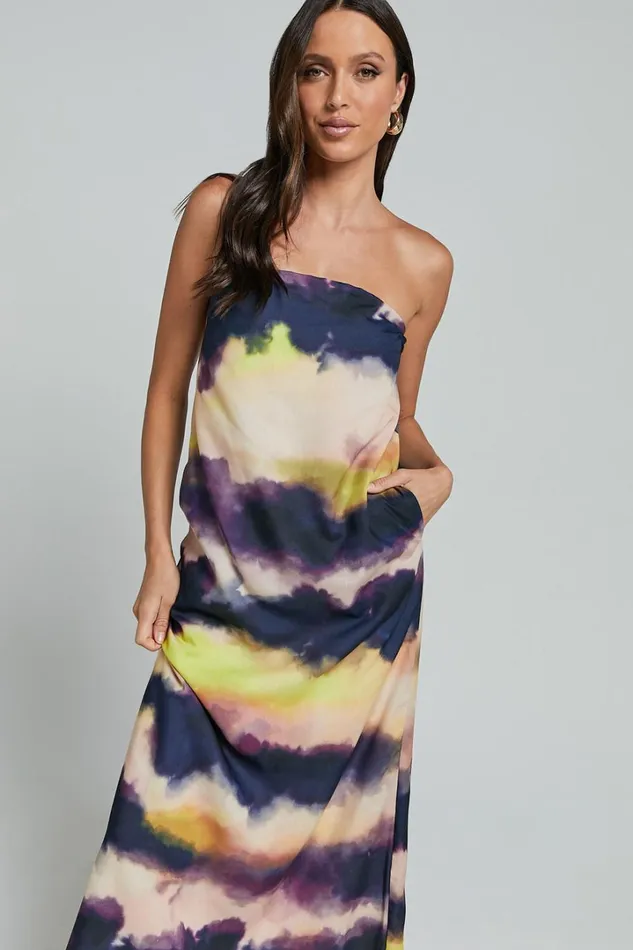 Runaway The Label 8211 Oasis Strapless Dress In Storm Women Showpo Dresses