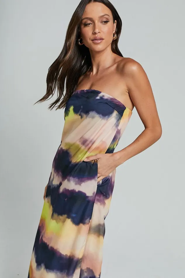 Runaway The Label 8211 Oasis Strapless Dress In Storm Women Showpo Dresses