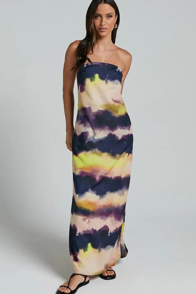 Runaway The Label 8211 Oasis Strapless Dress In Storm Women Showpo Dresses