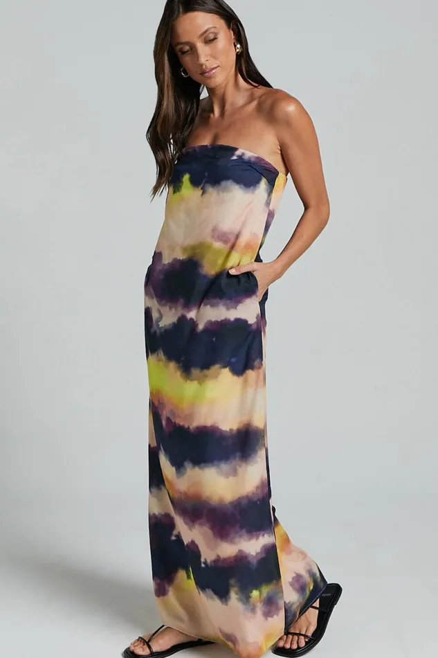 Runaway The Label 8211 Oasis Strapless Dress In Storm Women Showpo Dresses