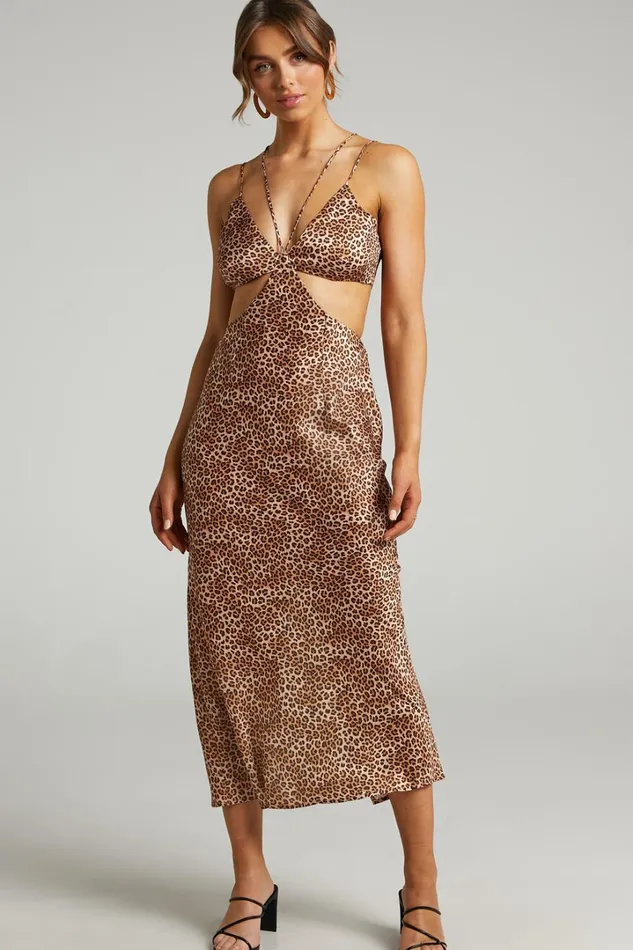 Runaway The Label 8211 Portia Maxi Dress In Leopard Women Showpo Dresses