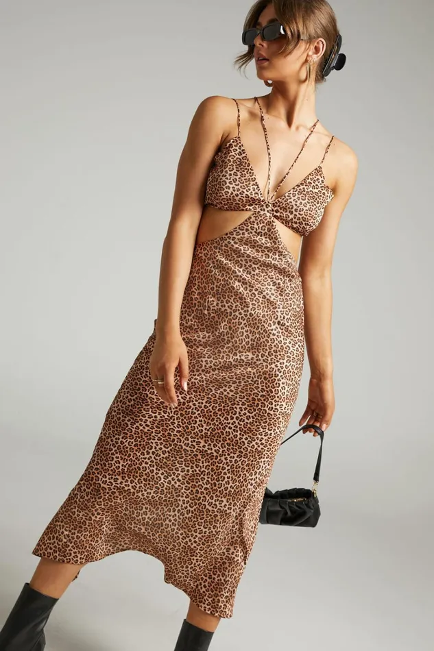 Runaway The Label 8211 Portia Maxi Dress In Leopard Women Showpo Dresses