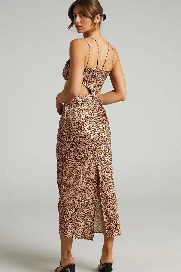 Runaway The Label 8211 Portia Maxi Dress In Leopard Women Showpo Dresses