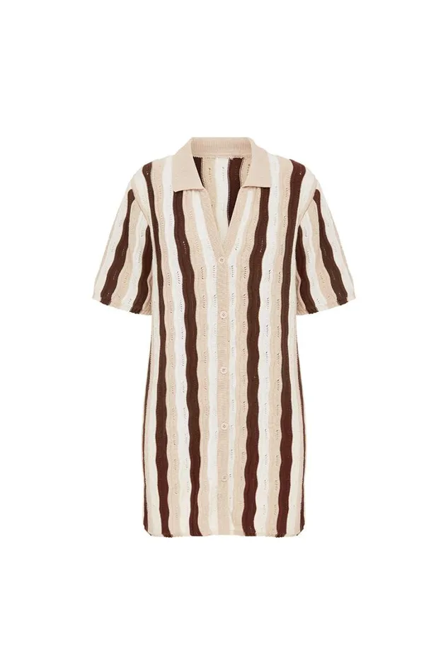 Runaway The Label Casual Dresses BLANCHE MINI DRESS Choc Multi 8211 Women