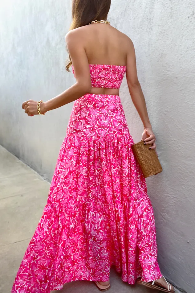 Runaway The Label Crops Petunia Top Pink Floral 8211 Women Runaway The Label Crops Petunia Top Pink Floral 8211 Women