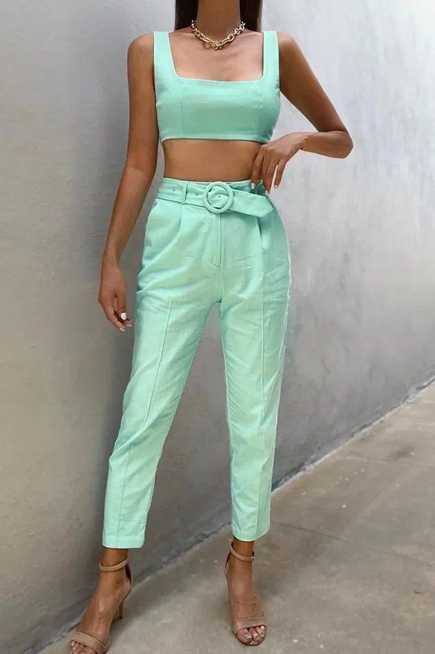 Runaway The Label Crops Surah Crop Sea Mist 8211 Women