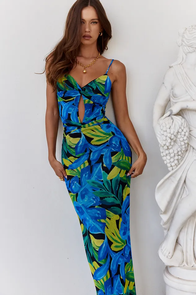 Runaway The Label Evening Dresses MARLINI MAXI DRESS Blue Floral 8211 Women