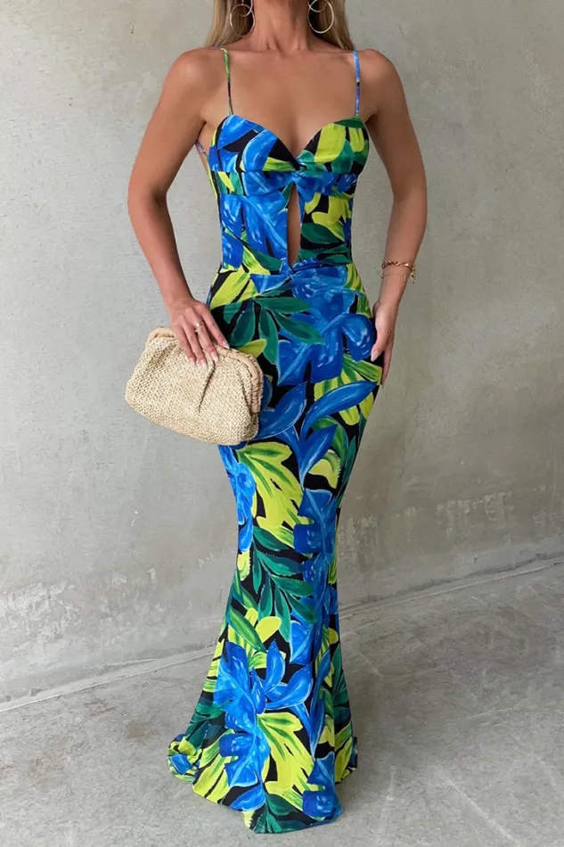 Runaway The Label Evening Dresses MARLINI MAXI DRESS Blue Floral 8211 Women Runaway The Label Evening Dresses MARLINI MAXI DRESS Blue Floral 8211 Women
