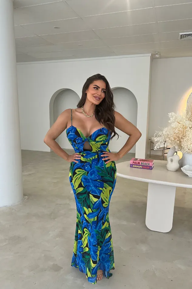Runaway The Label Evening Dresses MARLINI MAXI DRESS Blue Floral 8211 Women Runaway The Label Evening Dresses MARLINI MAXI DRESS Blue Floral 8211 Women