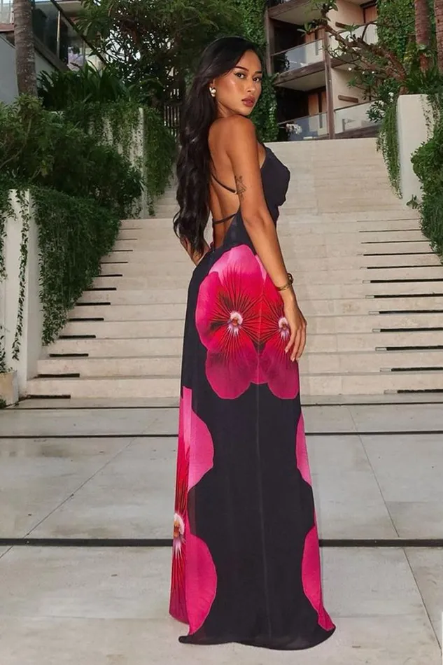 Runaway The Label Maxi Dresses BRIDGETTE MAXI DRESS Pink Flower 8211 Women