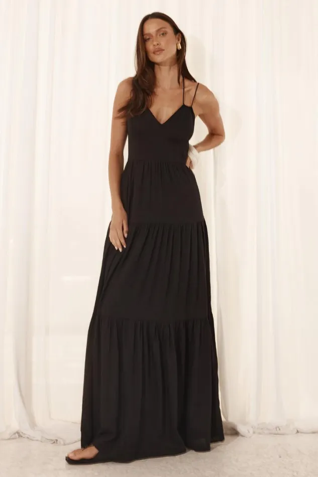 Runaway The Label Maxi Dresses CHIARA MAXI DRESS Black 8211 Women