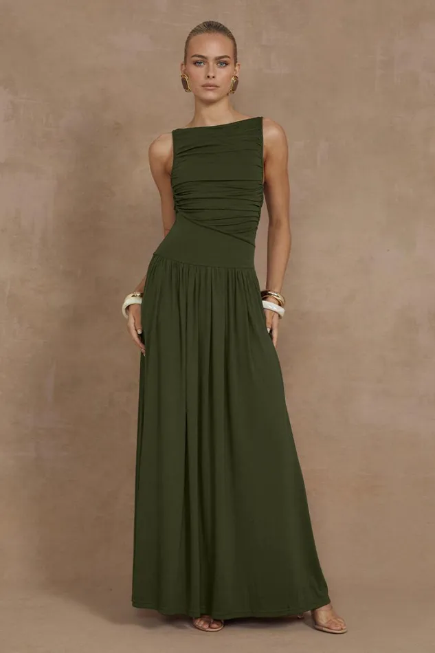Runaway The Label Maxi Dresses NALLA MAXI DRESS Olive 8211 Women
