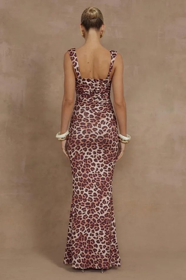 Runaway The Label Maxi Dresses VIVIAN MAXI DRESS Leopard Print 8211 Women