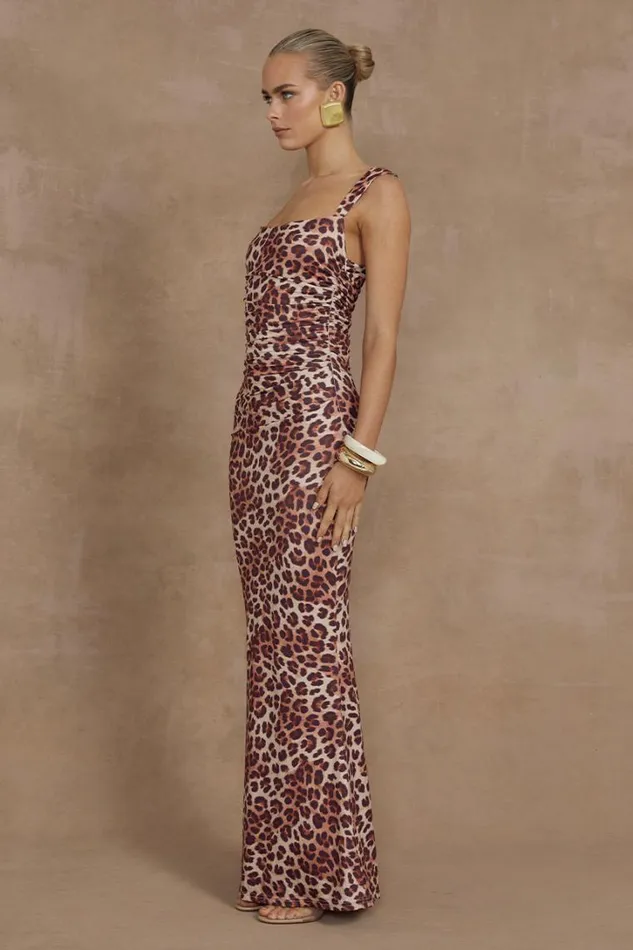 Runaway The Label Maxi Dresses VIVIAN MAXI DRESS Leopard Print 8211 Women